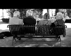 senior-couples-sitting-on-park-bench-peacefully